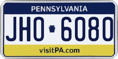 PA license plate JHO6080