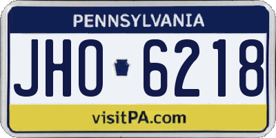 PA license plate JHO6218