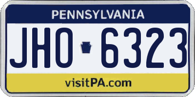 PA license plate JHO6323