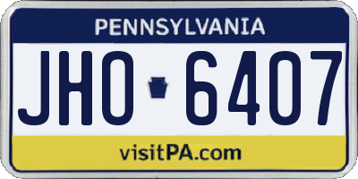 PA license plate JHO6407