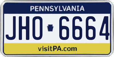 PA license plate JHO6664