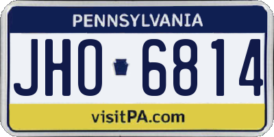 PA license plate JHO6814