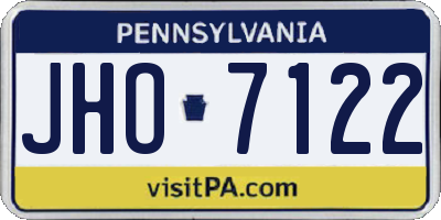 PA license plate JHO7122