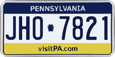 PA license plate JHO7821