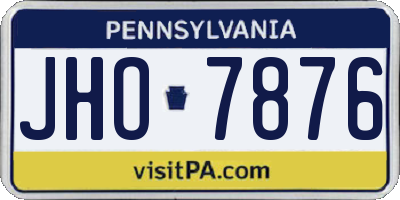 PA license plate JHO7876