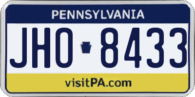 PA license plate JHO8433