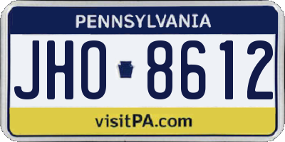 PA license plate JHO8612