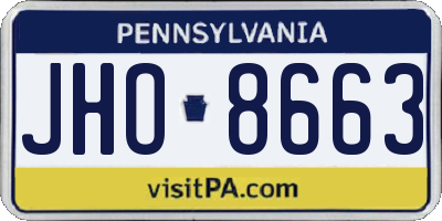 PA license plate JHO8663