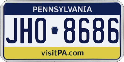 PA license plate JHO8686