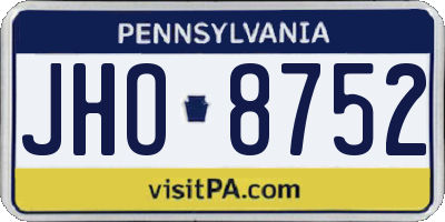 PA license plate JHO8752