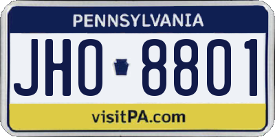 PA license plate JHO8801