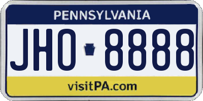 PA license plate JHO8888