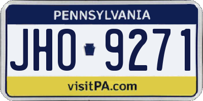 PA license plate JHO9271