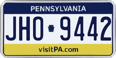 PA license plate JHO9442