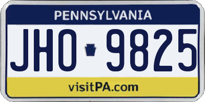 PA license plate JHO9825