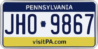 PA license plate JHO9867