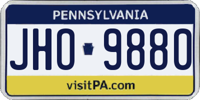 PA license plate JHO9880