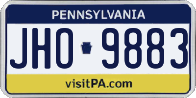 PA license plate JHO9883
