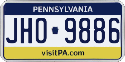 PA license plate JHO9886