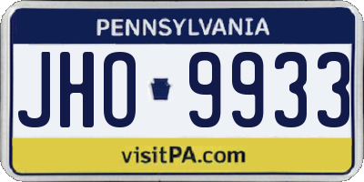 PA license plate JHO9933