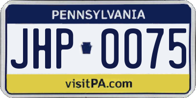 PA license plate JHP0075