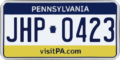 PA license plate JHP0423