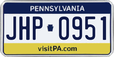 PA license plate JHP0951