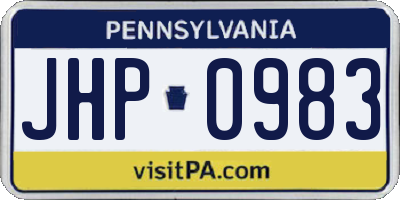 PA license plate JHP0983
