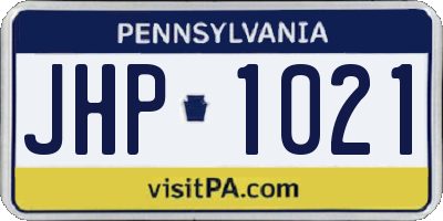 PA license plate JHP1021