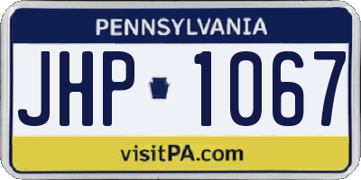 PA license plate JHP1067