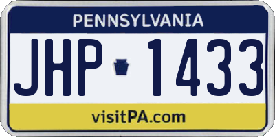 PA license plate JHP1433