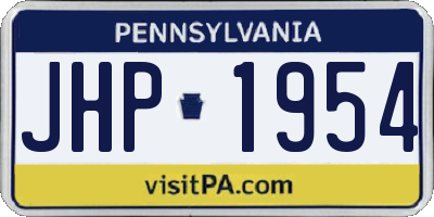 PA license plate JHP1954
