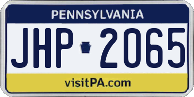 PA license plate JHP2065