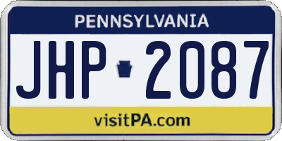 PA license plate JHP2087