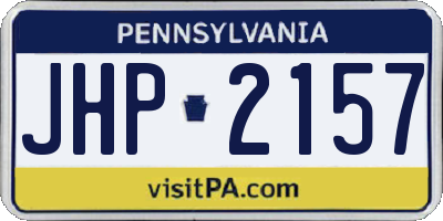 PA license plate JHP2157