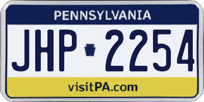 PA license plate JHP2254