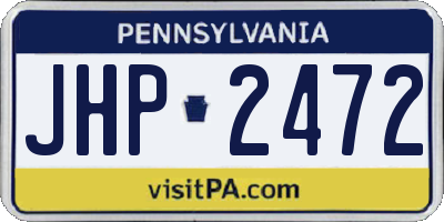 PA license plate JHP2472
