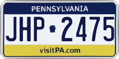 PA license plate JHP2475