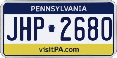 PA license plate JHP2680