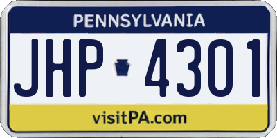PA license plate JHP4301