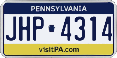 PA license plate JHP4314