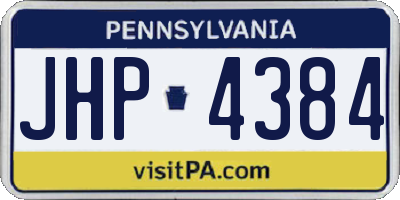 PA license plate JHP4384