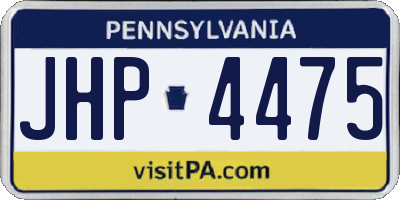 PA license plate JHP4475