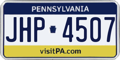 PA license plate JHP4507