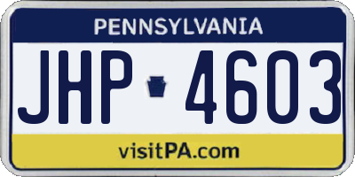PA license plate JHP4603