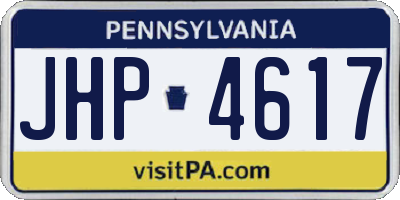 PA license plate JHP4617