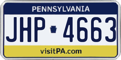 PA license plate JHP4663