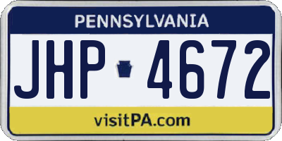 PA license plate JHP4672