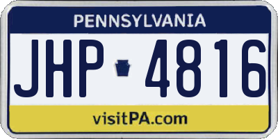 PA license plate JHP4816