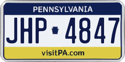 PA license plate JHP4847